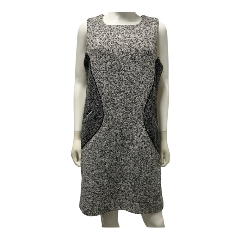 Sunday in Brooklyn Black and White Tweed Midi Dress